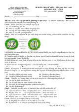 Đề thi Giữa kì 1 Sinh học 11 năm 2025-2026 trường THPT Hướng Hóa (Quảng Trị)